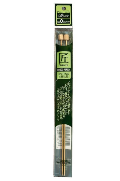 Aguja recta corta de bambú de 2.0 mm