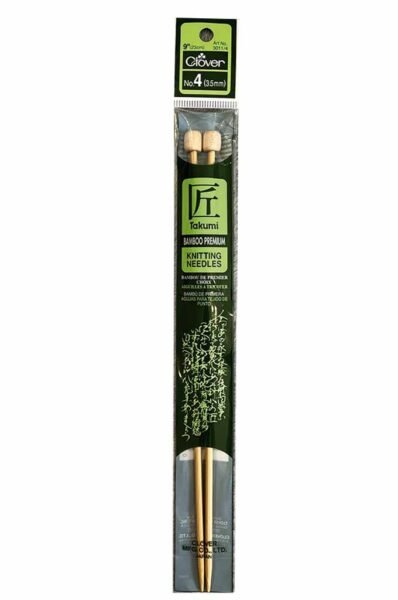 Aguja recta corta de bambú de 3.5 mm